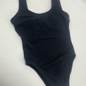 Leo's little girls toddler tank leotard cotton black XS 2-4